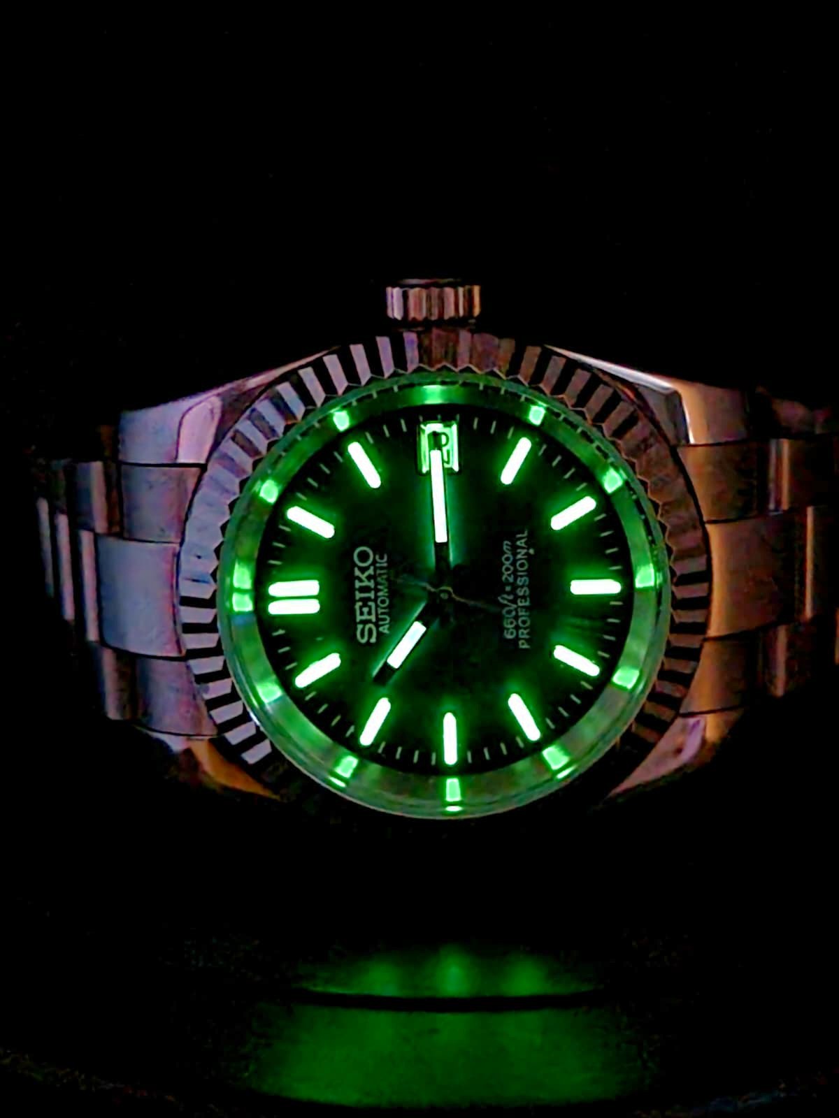 CUSTOM SEIKO MOD - NAVY BLUE - DATEJUST CASE - AUTOMATIC