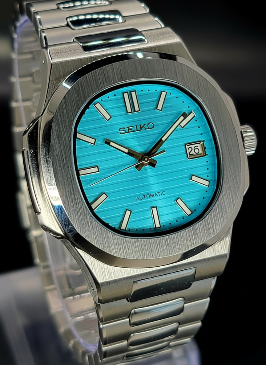 CUSTOM SEIKO NAUTILUS TIFFANY DIAL MOD WATCH Automatic Movement
