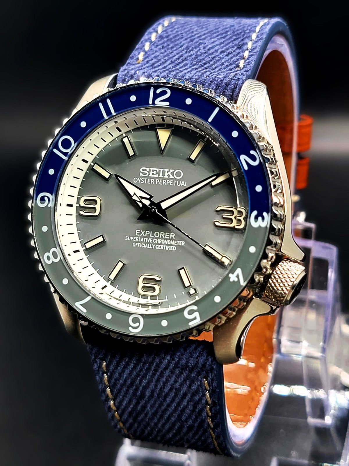 SEIKO MOD BLUE AND GRAY DIAL WITH BLUE JEANS BAND