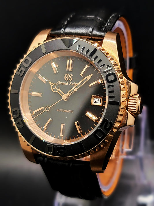 ***BRAND NEW Grand Seiko Rose Gold n Black Men's Premier MOD Watch- Leather- NH35 Automatic