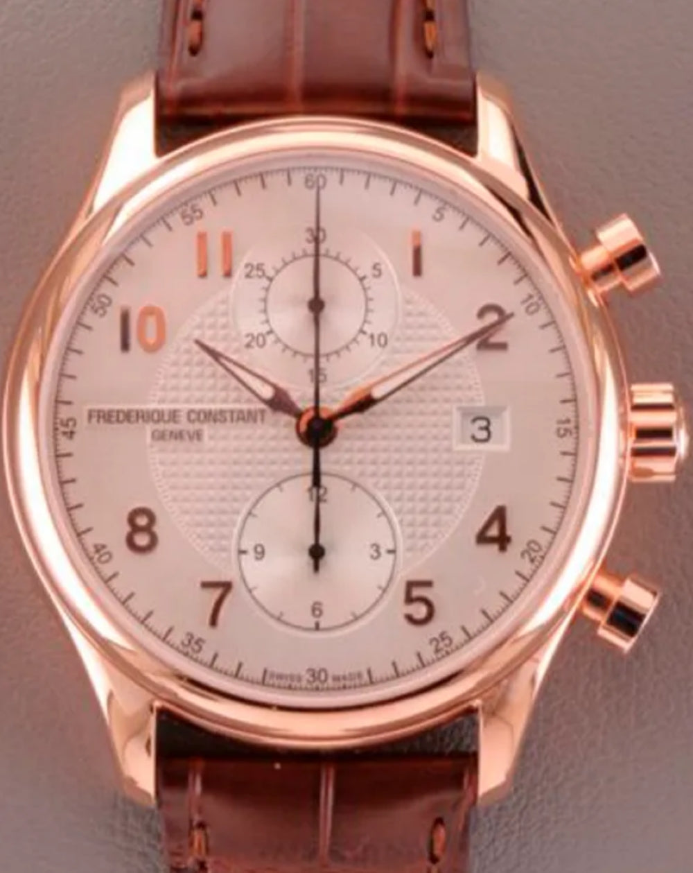 2023 Frederique Constant Runabout Chronograph 42MM White Dial Leather Strap (FC-393RM5B4)