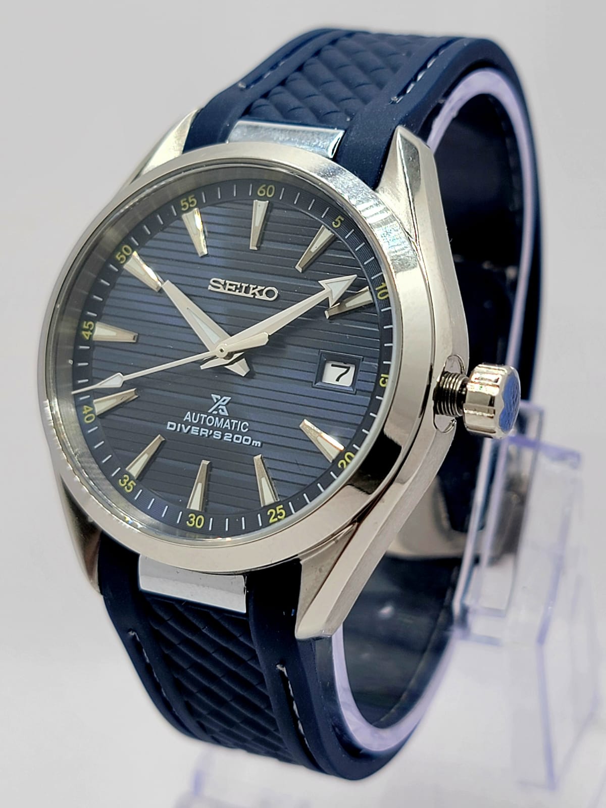 CUSTOM MOD SEAMASTER AQUA TERRA BLUE AUTOMATIC NH35 MOVEMENT NEW