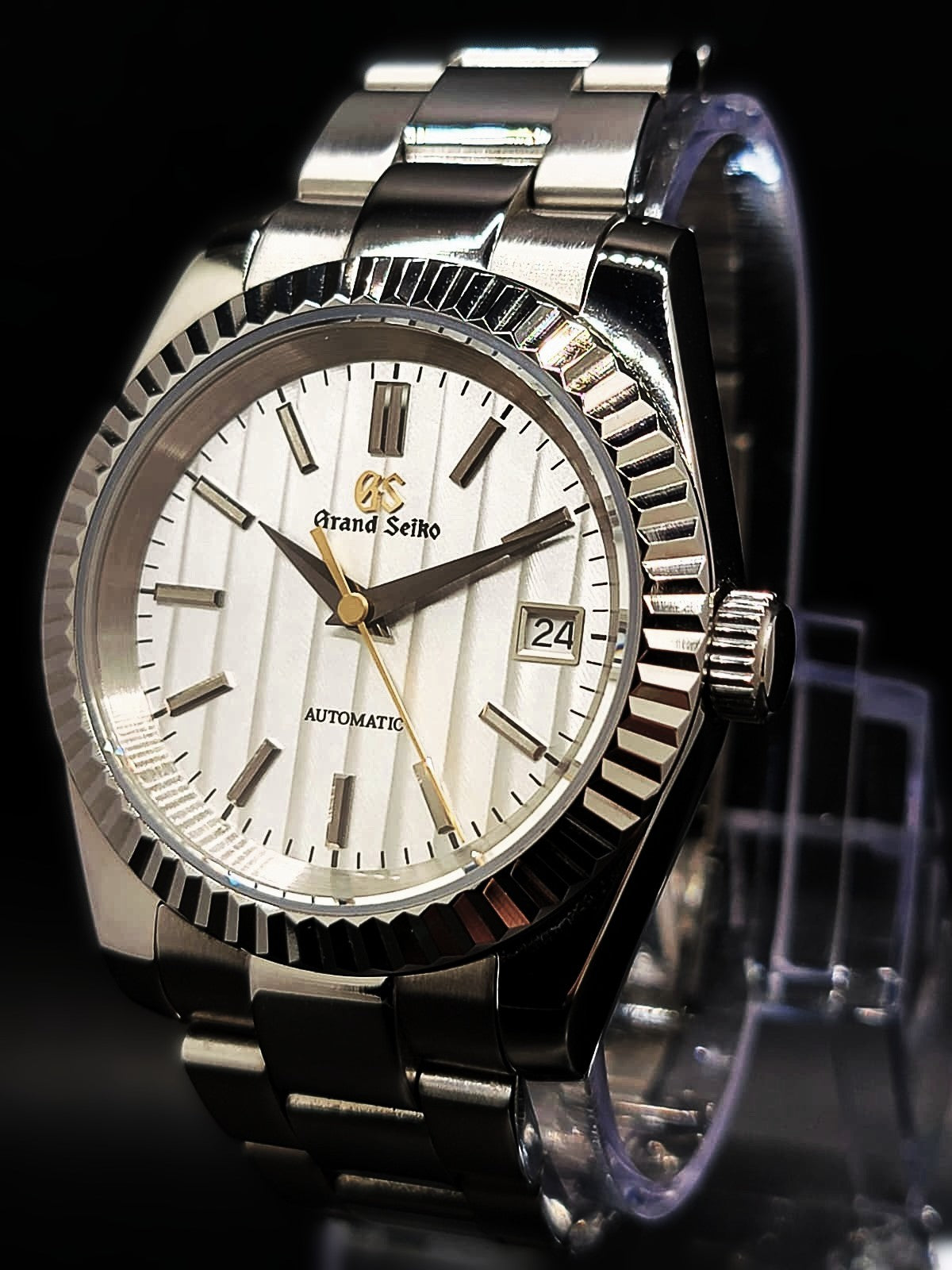 CUSTOM MOD GRAND SEIKO SILVER and GOLD BAMBOO AUTOMATIC NH35