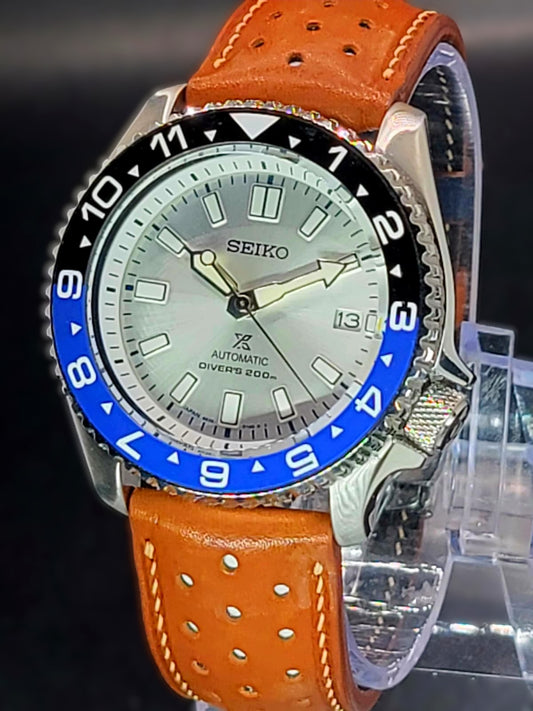 CUSTOM SEIKO MOD - COWBOY ICE - CUSTOM HAND MADE LEATHER