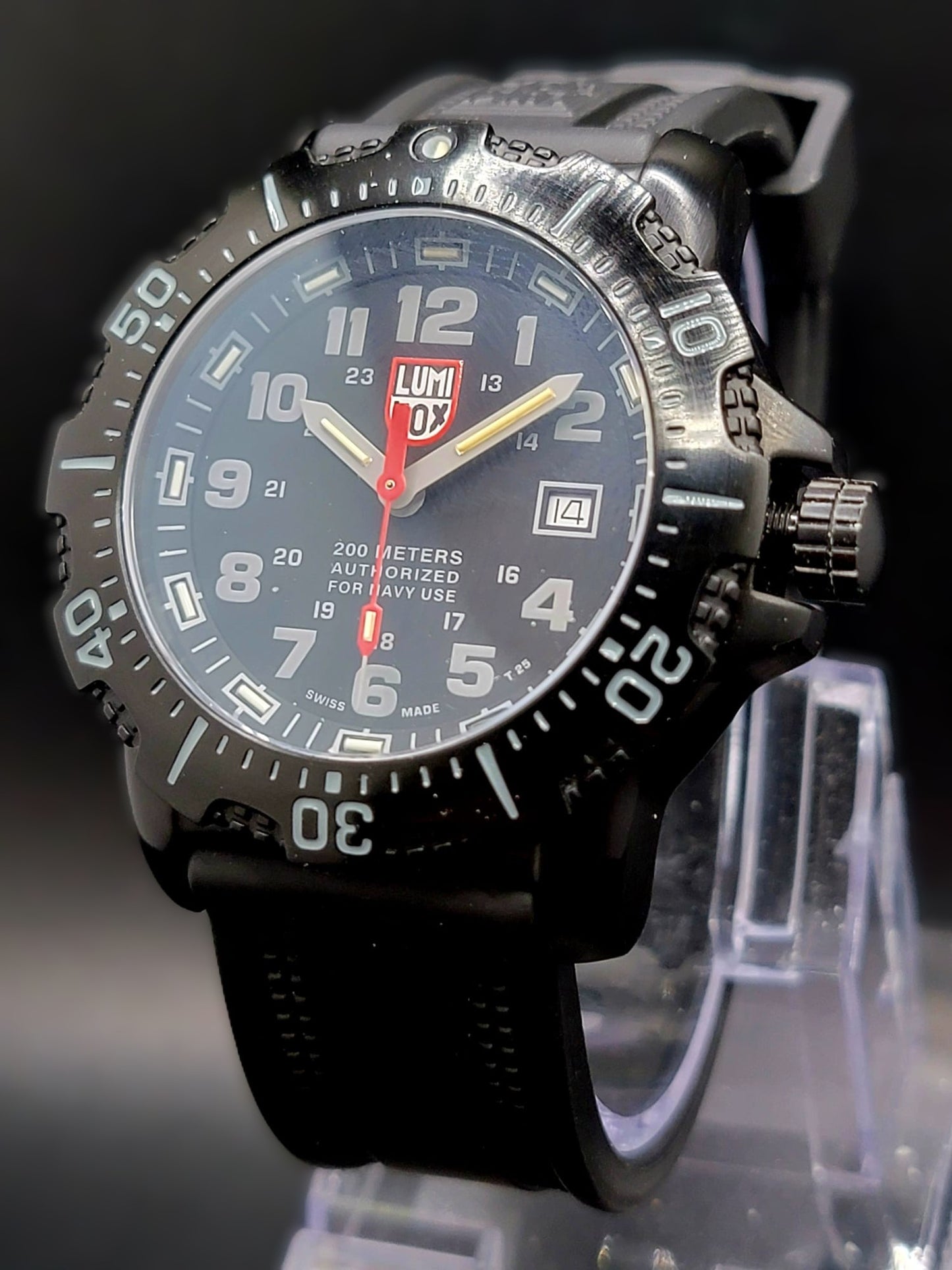 Luminox Navy Seal ANU 45mm Steel Black Dial Quartz Mens Watch XS.4221.NV.F