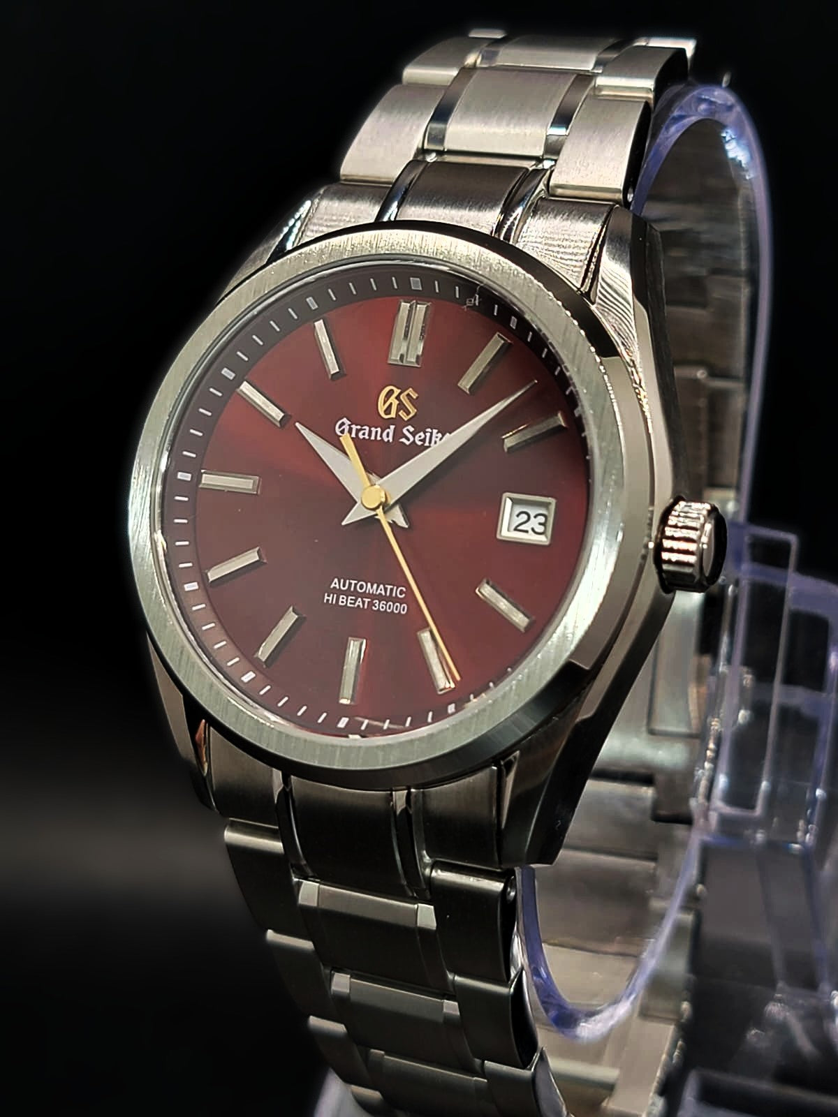 CUSTOM MOD GRAND SEIKO - HERITAGE - BURGUNDY AND GOLD - AUTOMATIC WATCH