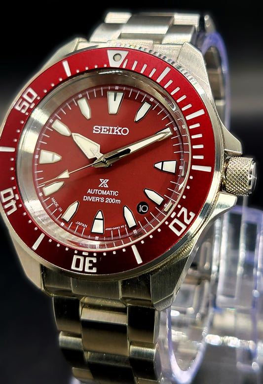 Seiko Samurai Prospex Automatic Diver Watch Red, 41.7mm, SRPL11