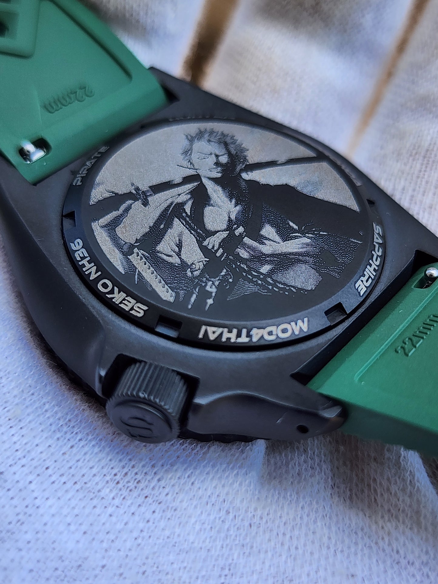 CUSTOM Mod4Thai (Zorro) Green Dial with Custom Engraved Case Back