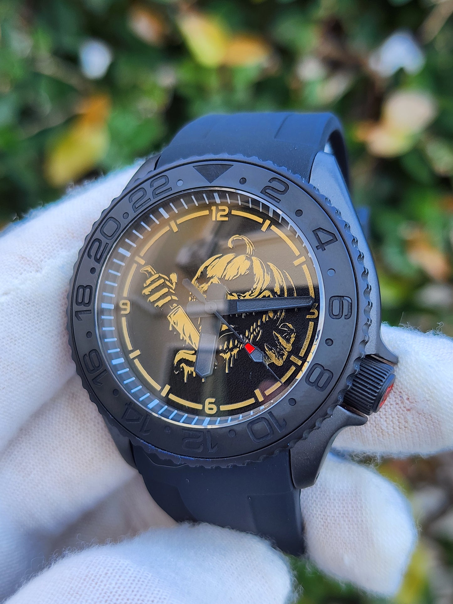 CUSTOM Mod4Thai (Pumpkin) Custom Artwork Black and Gold Dial NEW