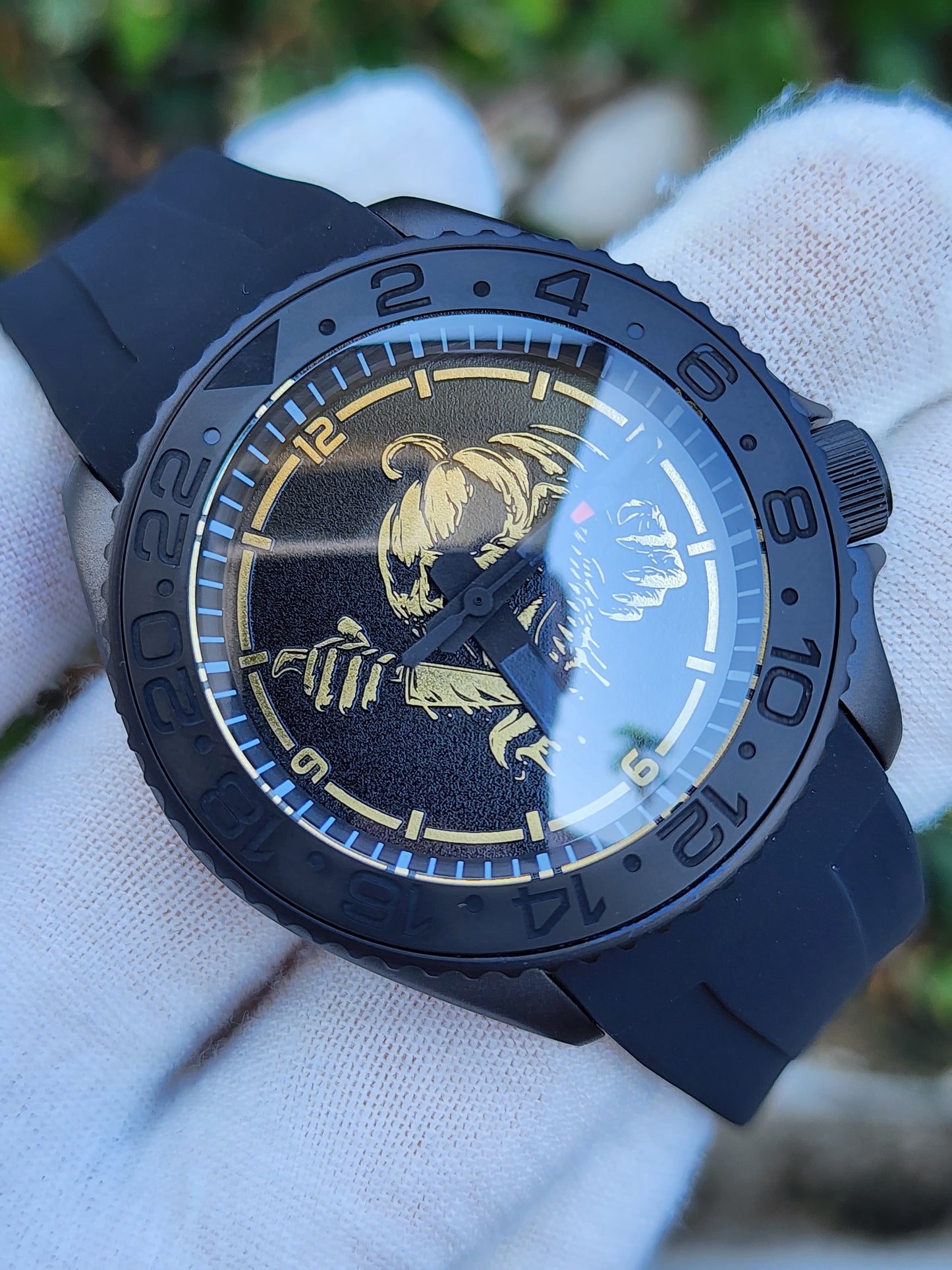 CUSTOM Mod4Thai (Pumpkin) Custom Artwork Black and Gold Dial NEW