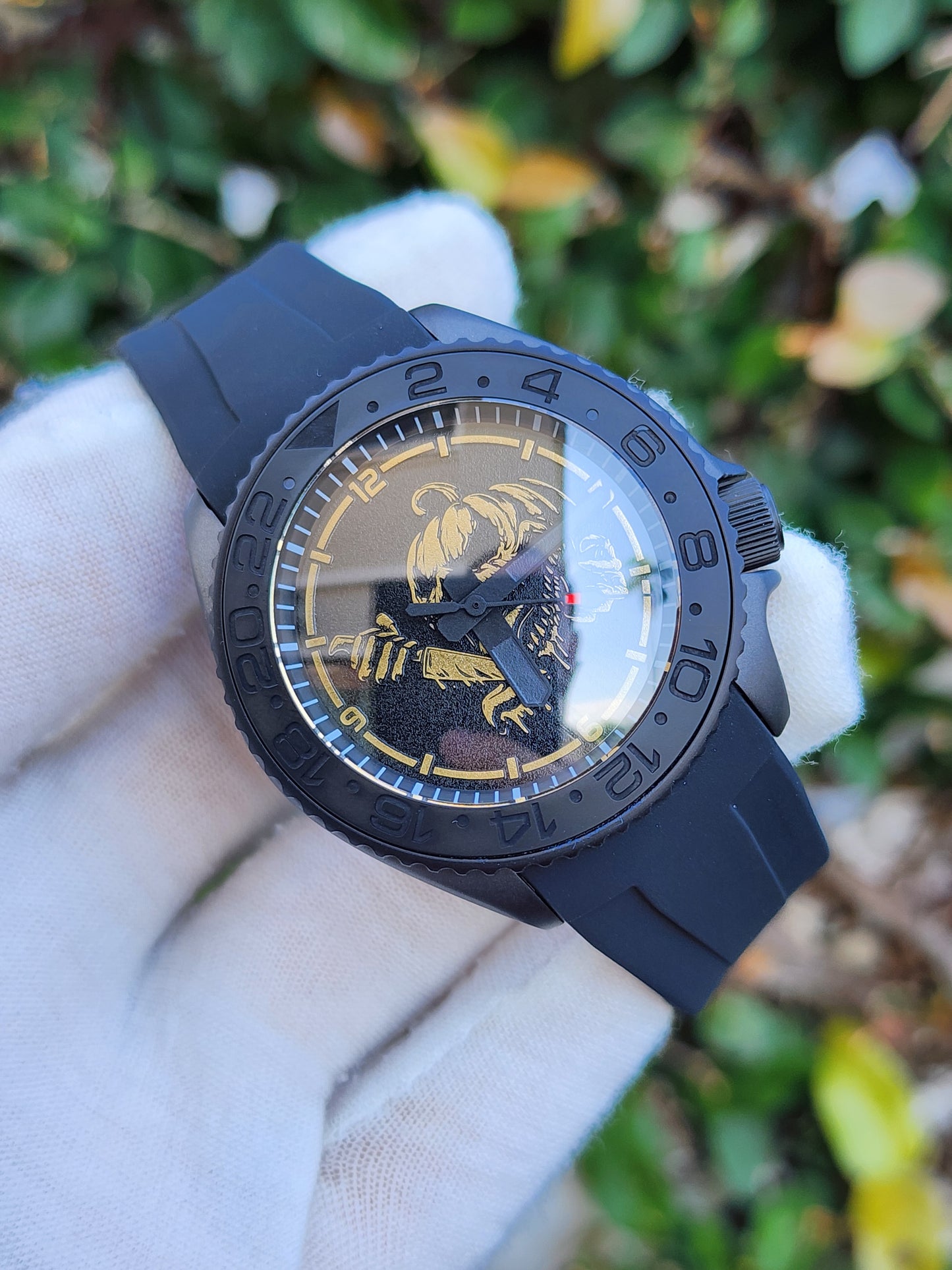 CUSTOM Mod4Thai (Pumpkin) Custom Artwork Black and Gold Dial NEW