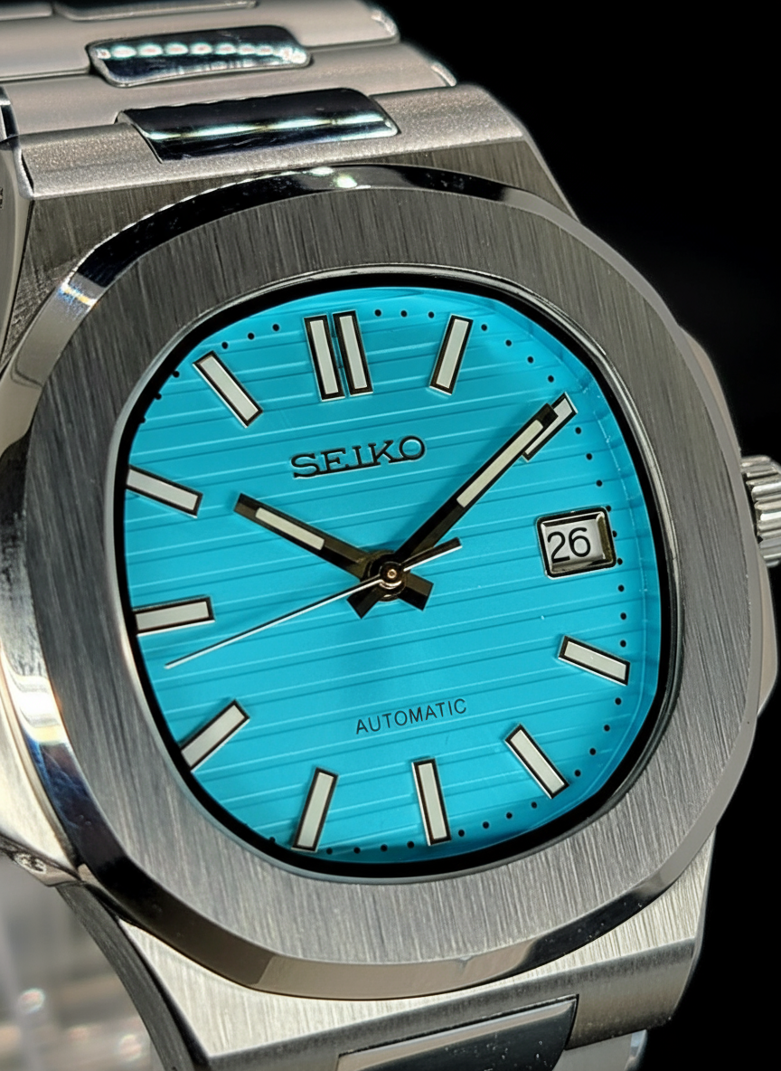 CUSTOM SEIKO NAUTILUS TIFFANY DIAL MOD WATCH Automatic Movement