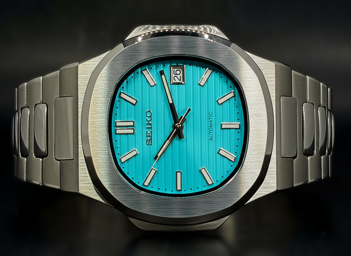 CUSTOM SEIKO NAUTILUS TIFFANY DIAL MOD WATCH Automatic Movement