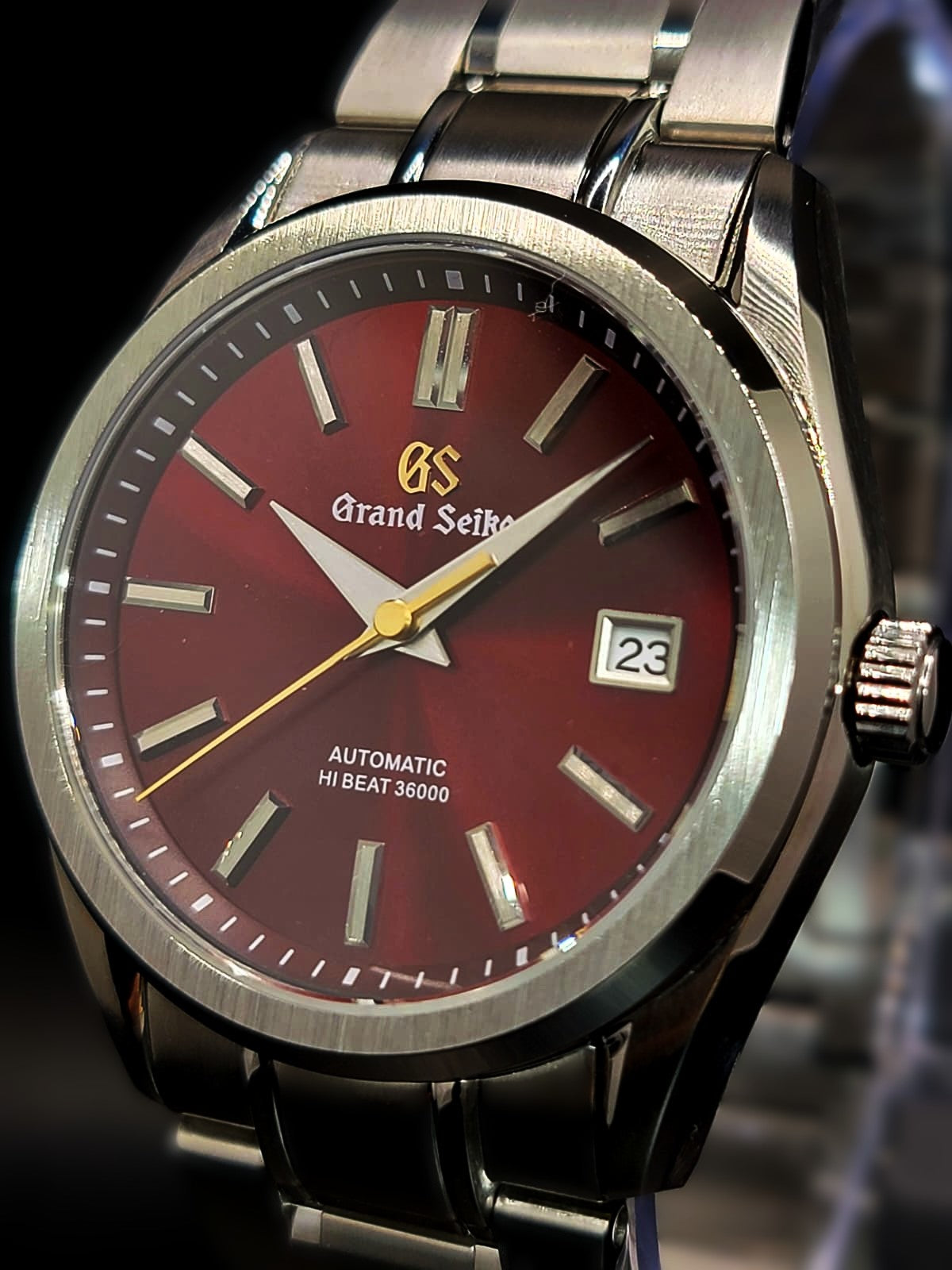 CUSTOM MOD GRAND SEIKO - HERITAGE - BURGUNDY AND GOLD - AUTOMATIC WATCH