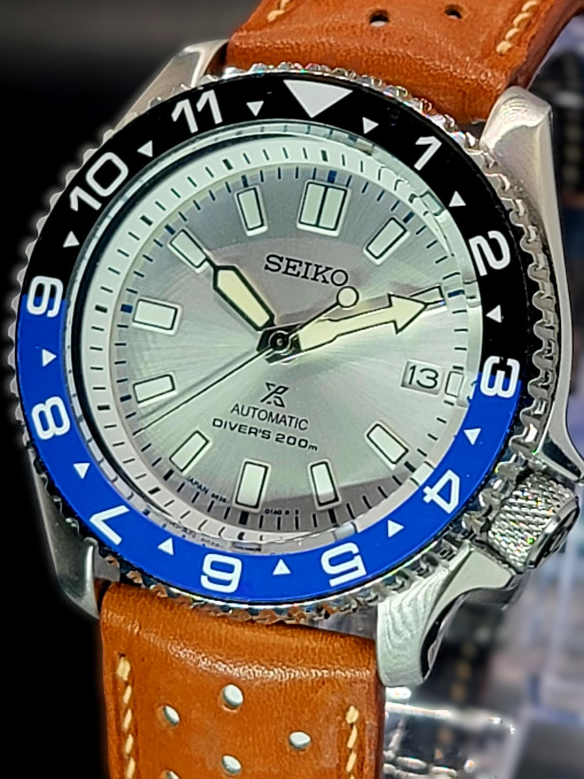 CUSTOM SEIKO MOD - COWBOY ICE - CUSTOM HAND MADE LEATHER
