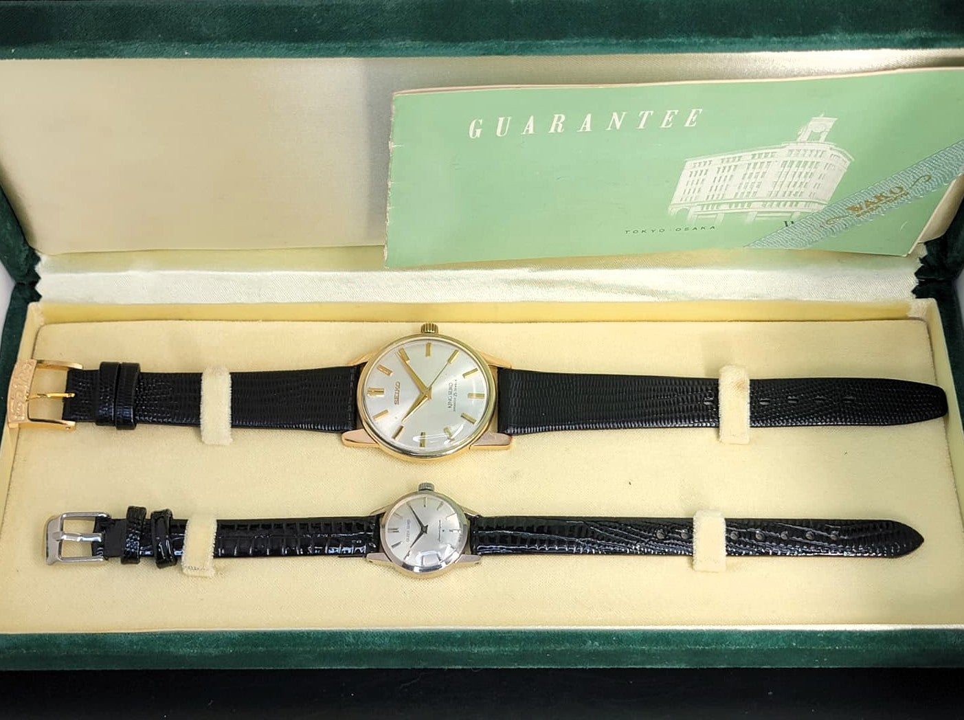 NEAR MINT 1965 King Seiko and Queen Seiko SET from Tokyo's Flagship Store Waco - Seiko Store