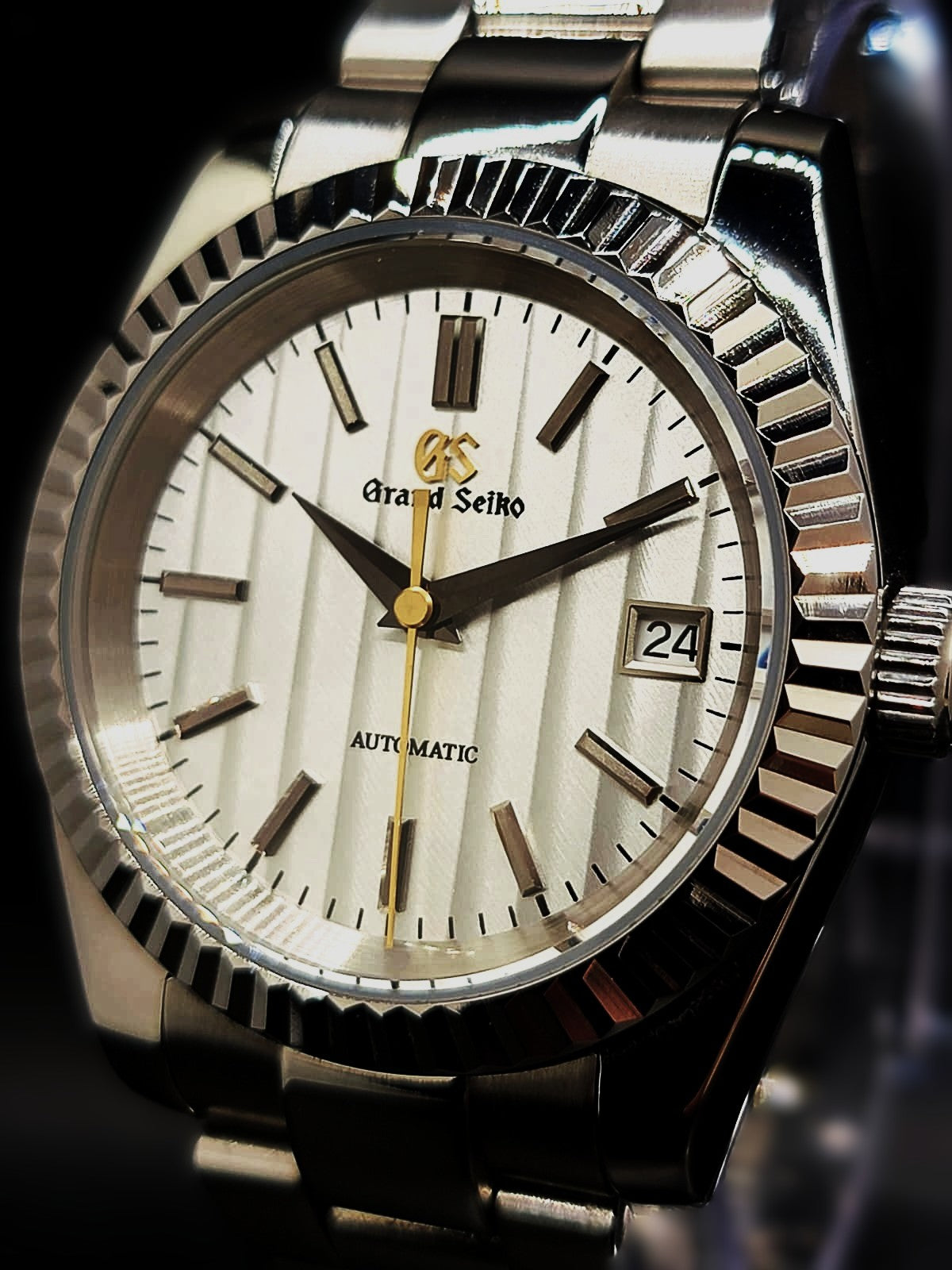 CUSTOM MOD GRAND SEIKO SILVER and GOLD BAMBOO AUTOMATIC NH35