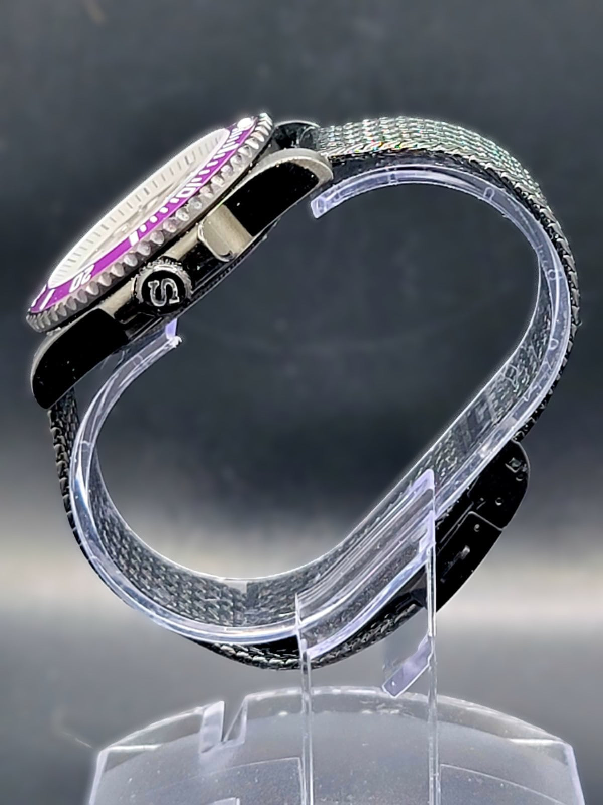 SEIKO STREET LIFE CUSTOM MOD w/ Black Steel Mesh Bracelet