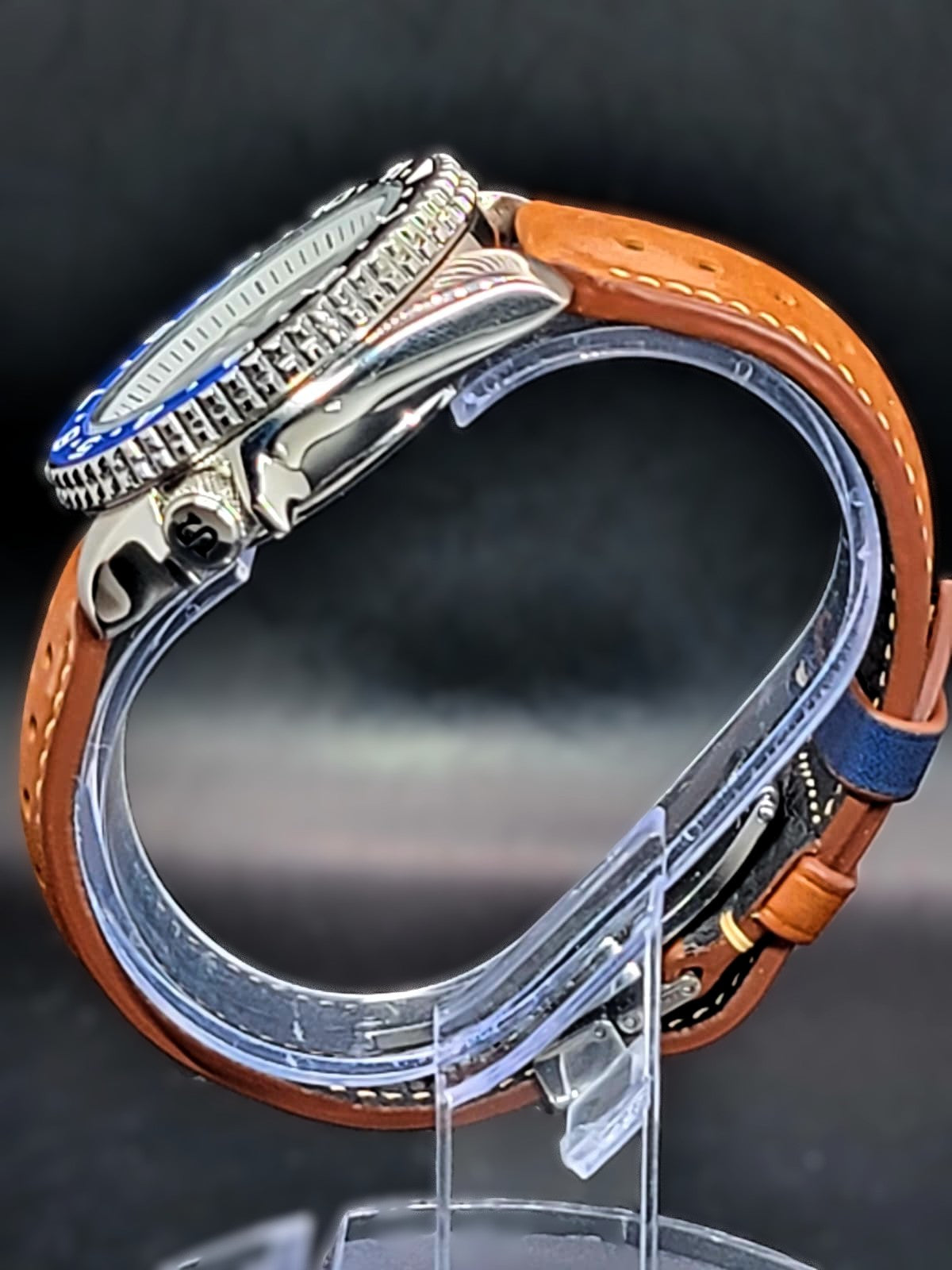 CUSTOM SEIKO MOD - COWBOY ICE - CUSTOM HAND MADE LEATHER