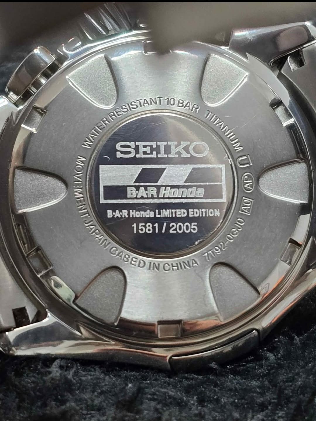 Seiko Ignition BAR Honda F1 Racing Team = Limited Edition # 1581/2005 Made