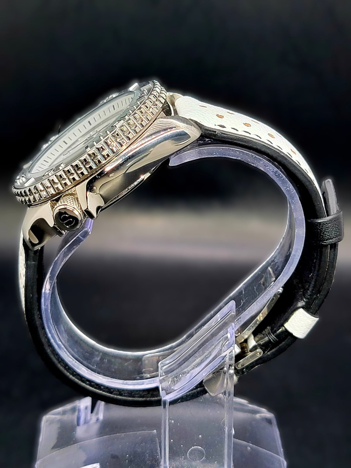 CUSTOM PREMIER SEIKO SNOOPY L.E. MOD ON CUSTOM HAND-MADE WHITE RALLY LEATHER BAND - NH36 AUTO