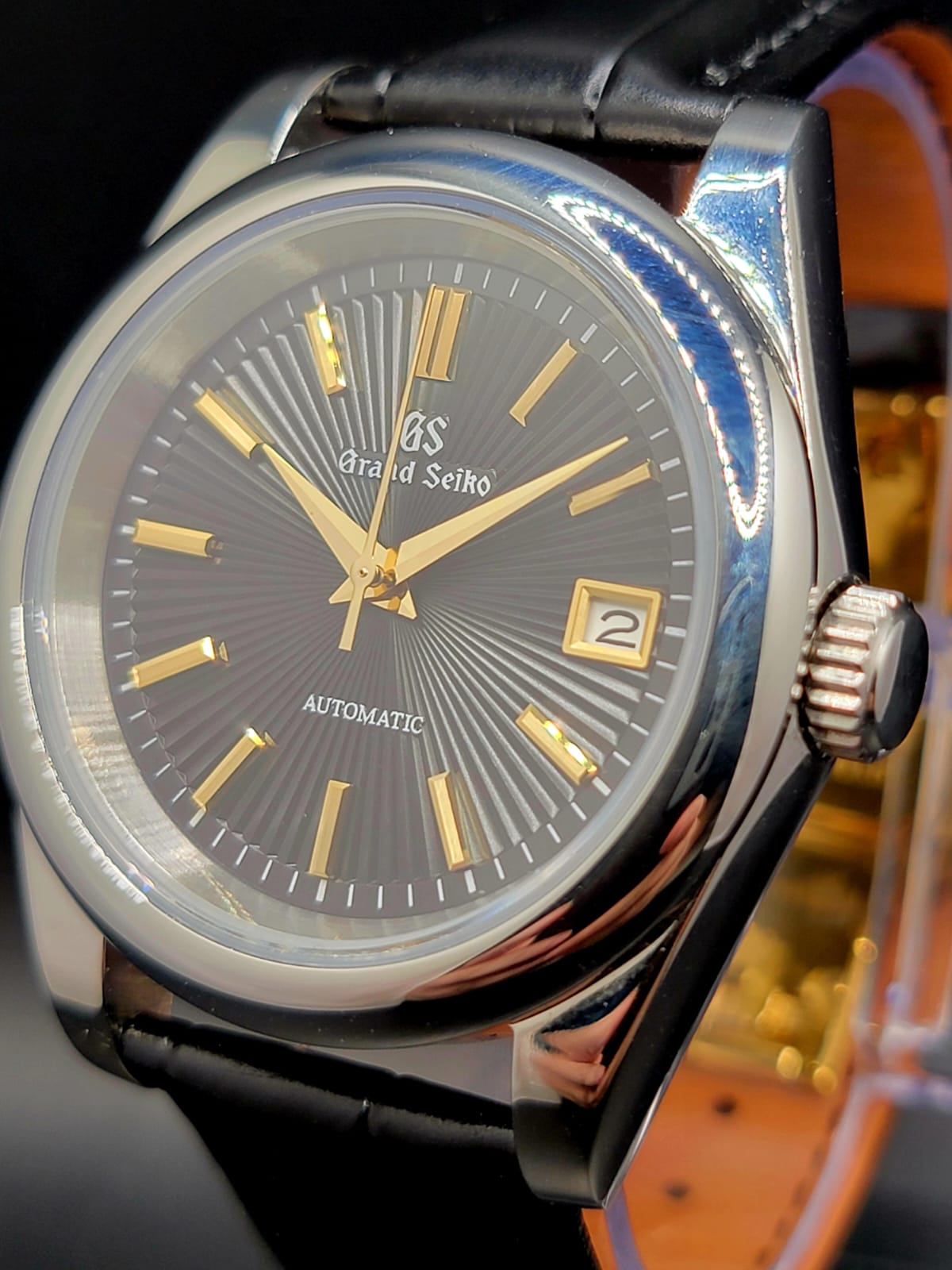 CUSTOM MOD (GRAND SEIKO HERITAGE) BLACK AND GOLD STARBUST DIAL AUTO NH35A MOVEMENT NEW (Copy)