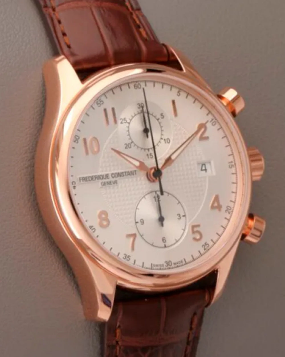 2023 Frederique Constant Runabout Chronograph 42MM White Dial Leather Strap (FC-393RM5B4)