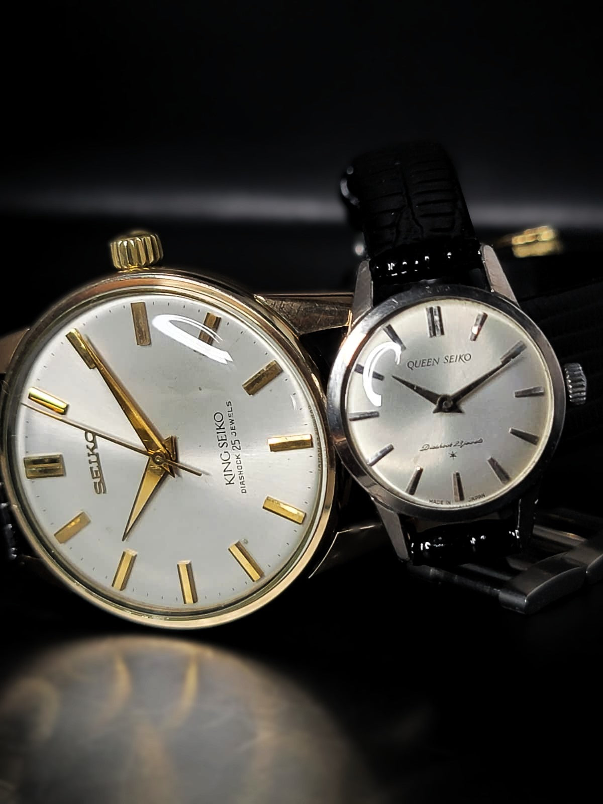 NEAR MINT 1965 King Seiko and Queen Seiko SET from Tokyo's Flagship Store Waco - Seiko Store