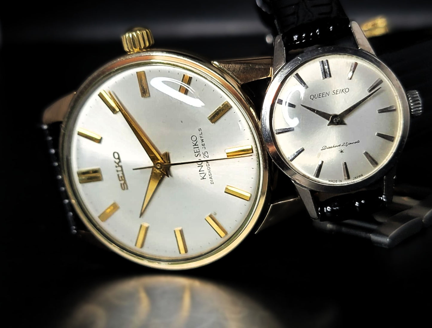 NEAR MINT 1965 King Seiko and Queen Seiko SET from Tokyo's Flagship Store Waco - Seiko Store
