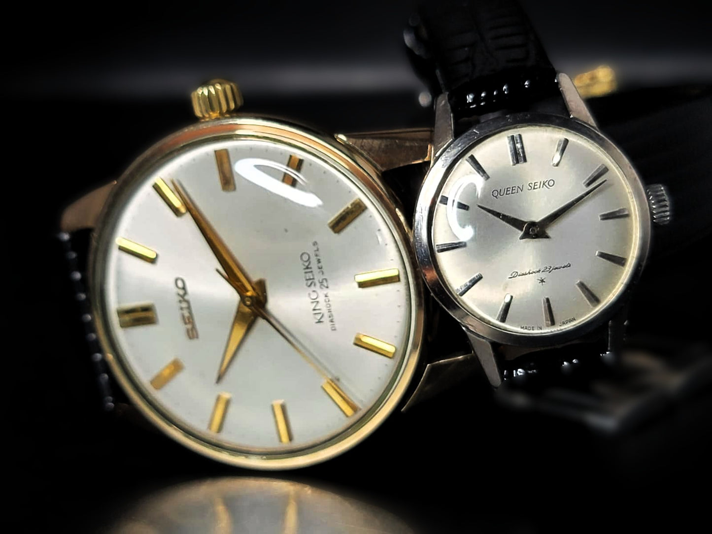 NEAR MINT 1965 King Seiko and Queen Seiko SET from Tokyo's Flagship Store Waco - Seiko Store