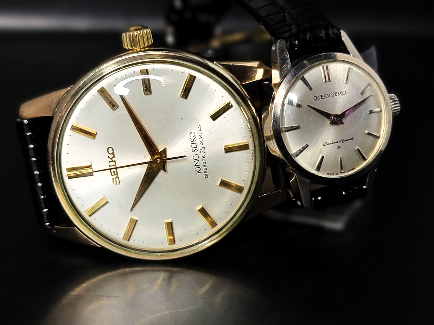 NEAR MINT 1965 King Seiko and Queen Seiko SET from Tokyo's Flagship Store Waco - Seiko Store