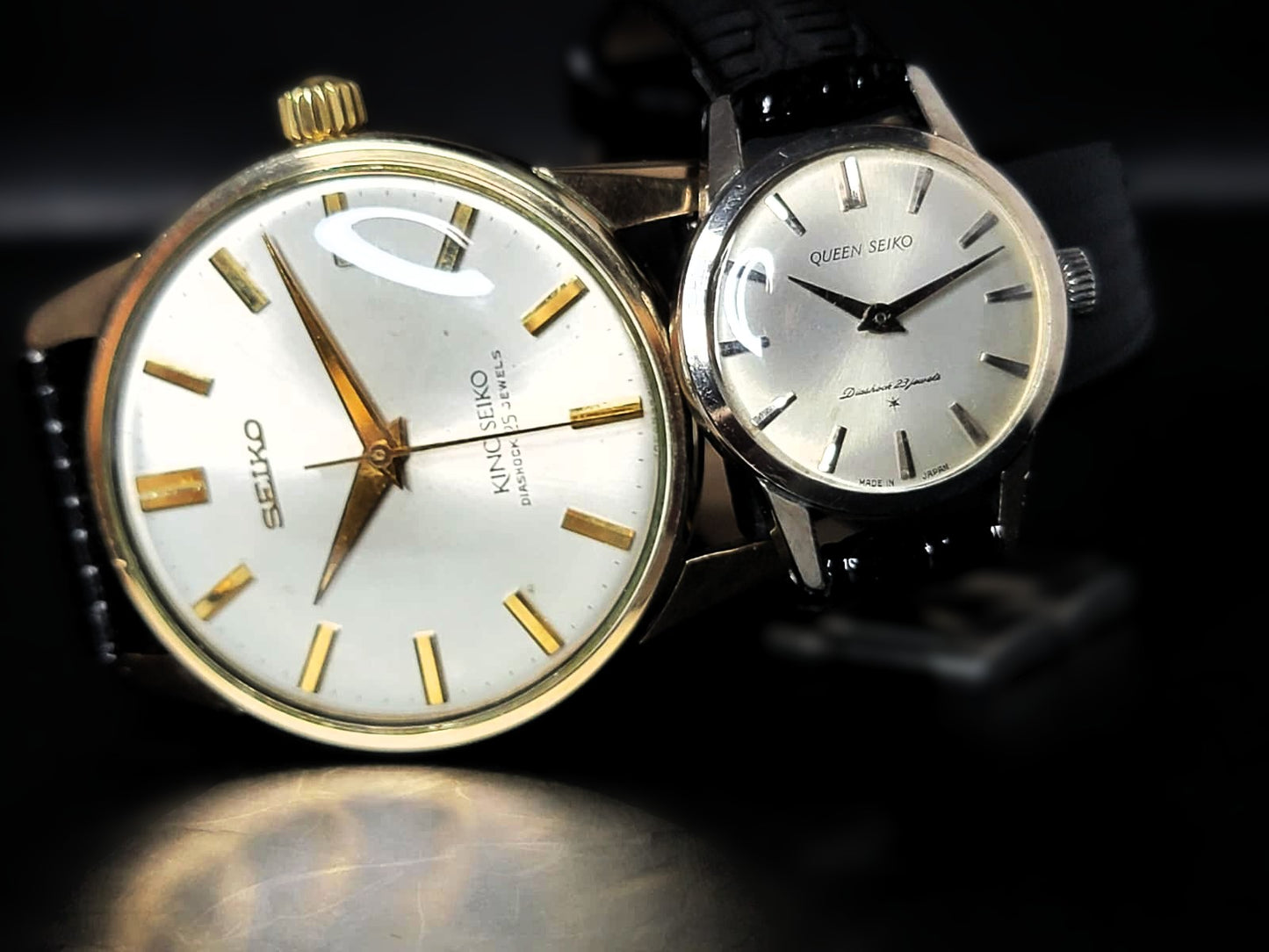 NEAR MINT 1965 King Seiko and Queen Seiko SET from Tokyo's Flagship Store Waco - Seiko Store