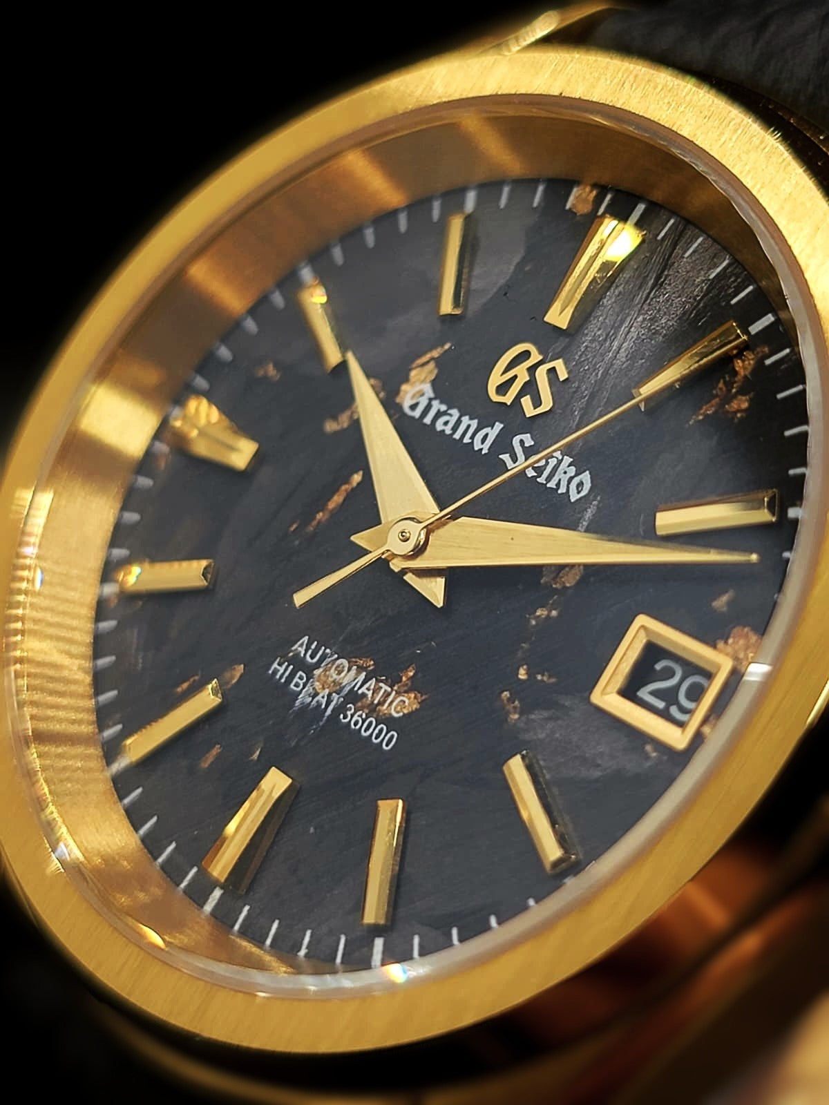 **BRAND NEW PREMIER** CUSTOM MOD 38MM (GRAND SEIKO BLACK & GOLD) HI-DEF TEXTURED DIAL AUTOMATIC NEW **BUILD TO ORDER, SERIOUS INQUIRES ONLY PLEASE**