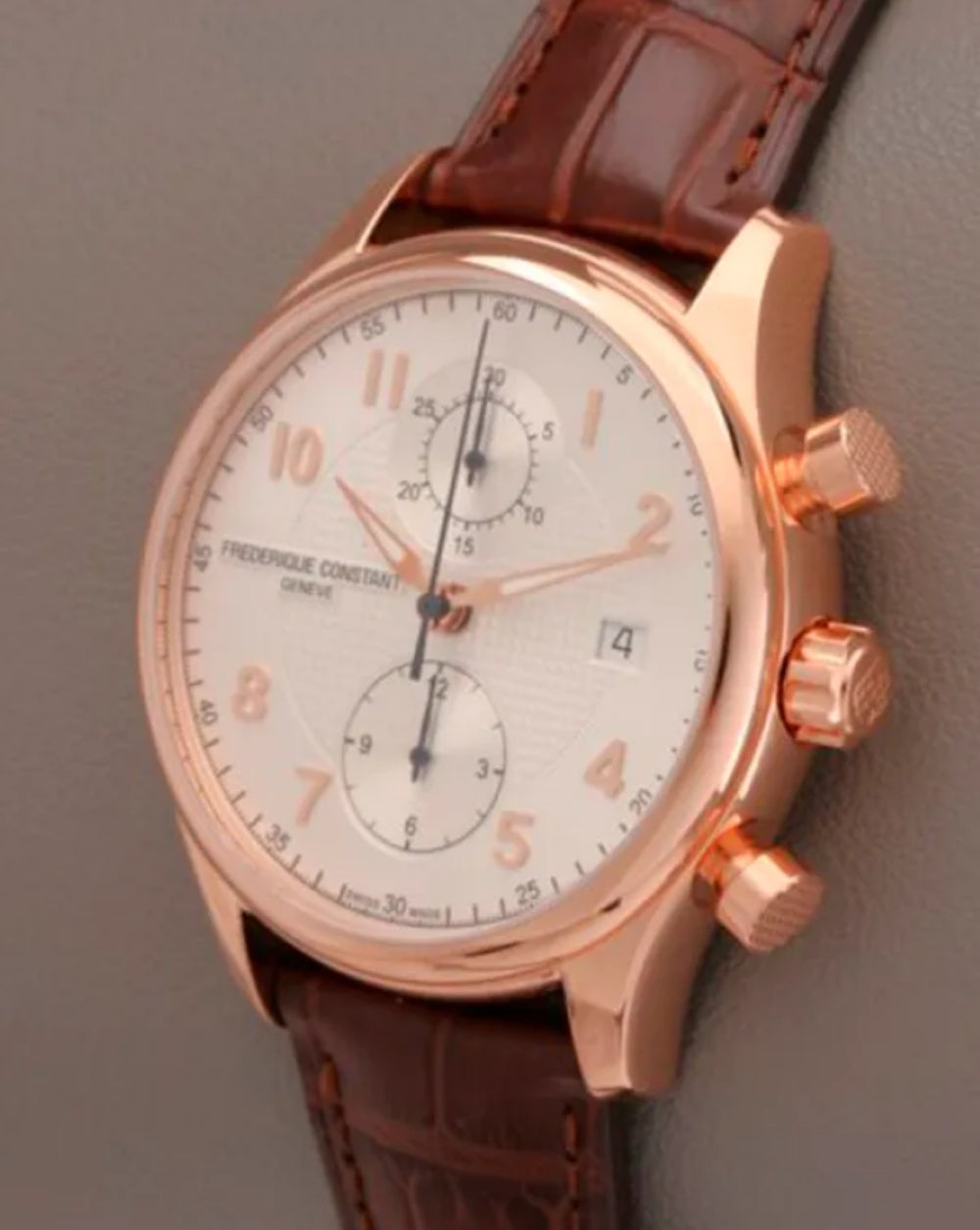 2023 Frederique Constant Runabout Chronograph 42MM White Dial Leather Strap (FC-393RM5B4)