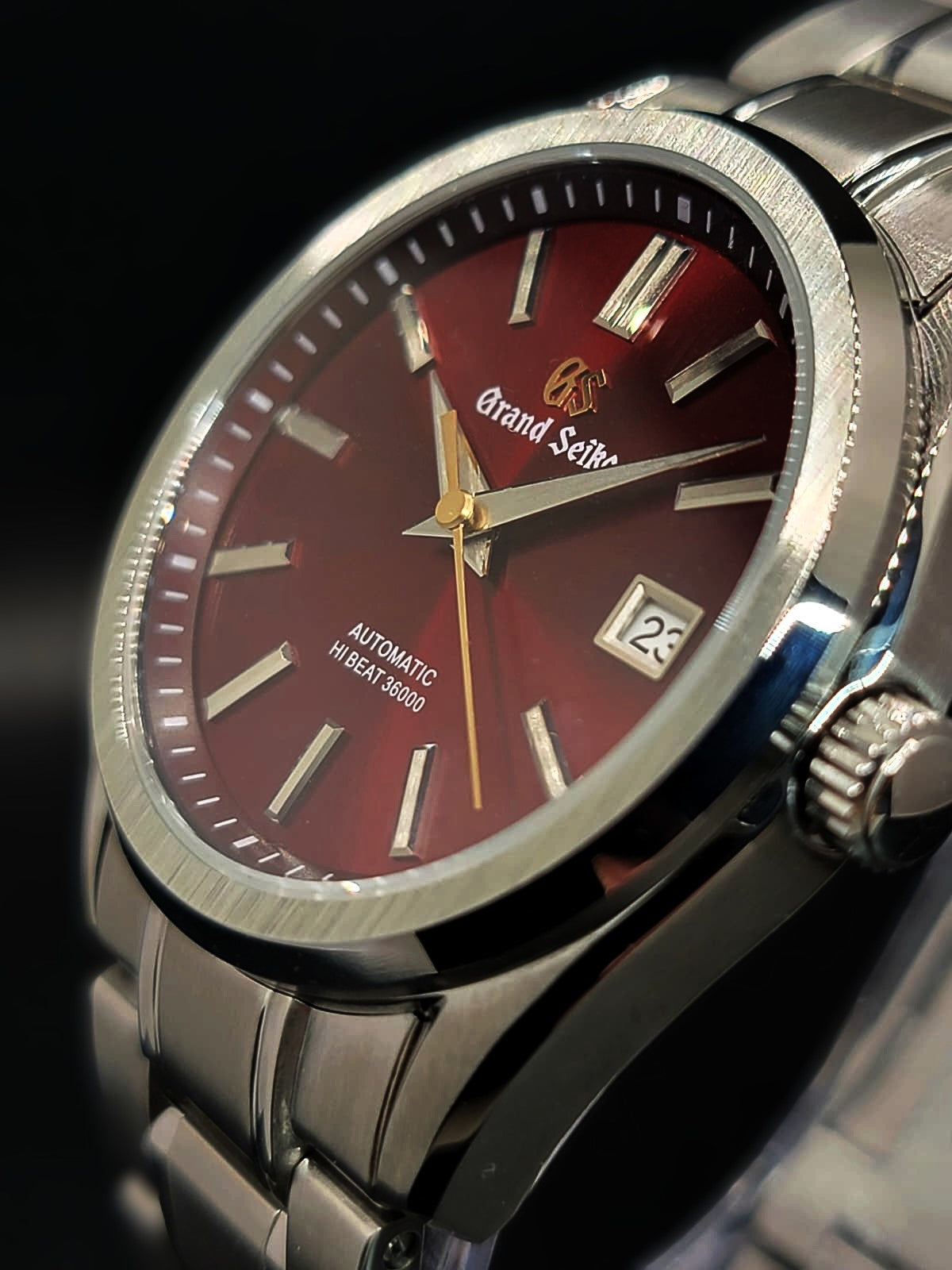 CUSTOM MOD GRAND SEIKO - HERITAGE - BURGUNDY AND GOLD - AUTOMATIC WATCH