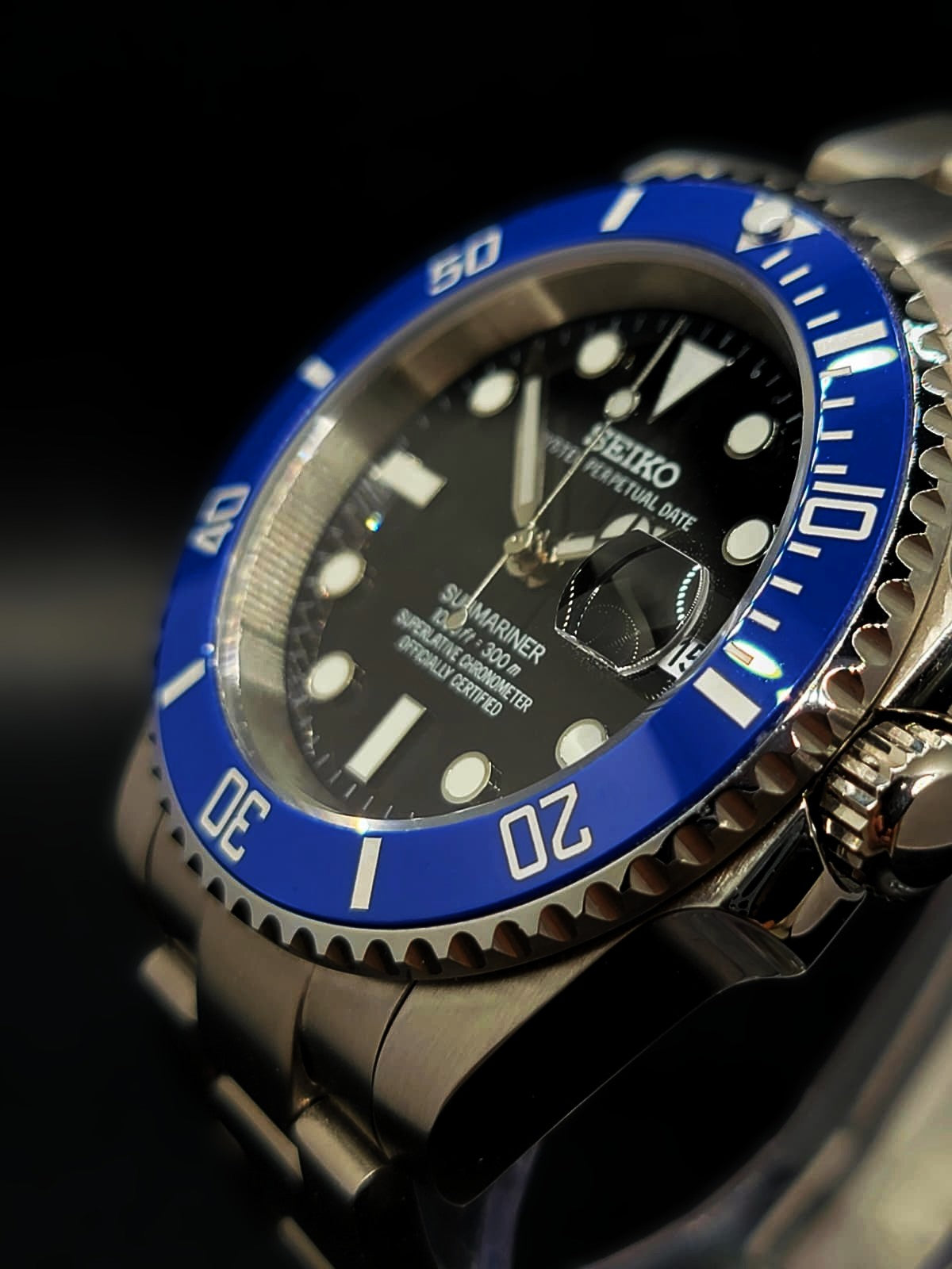 SEIKO MOD BLUEBERRY SUB STYLE SAPPHIRE CRYSTAL AUTOMATIC NH35A MOVEMENT MEN'S WATCH NEW