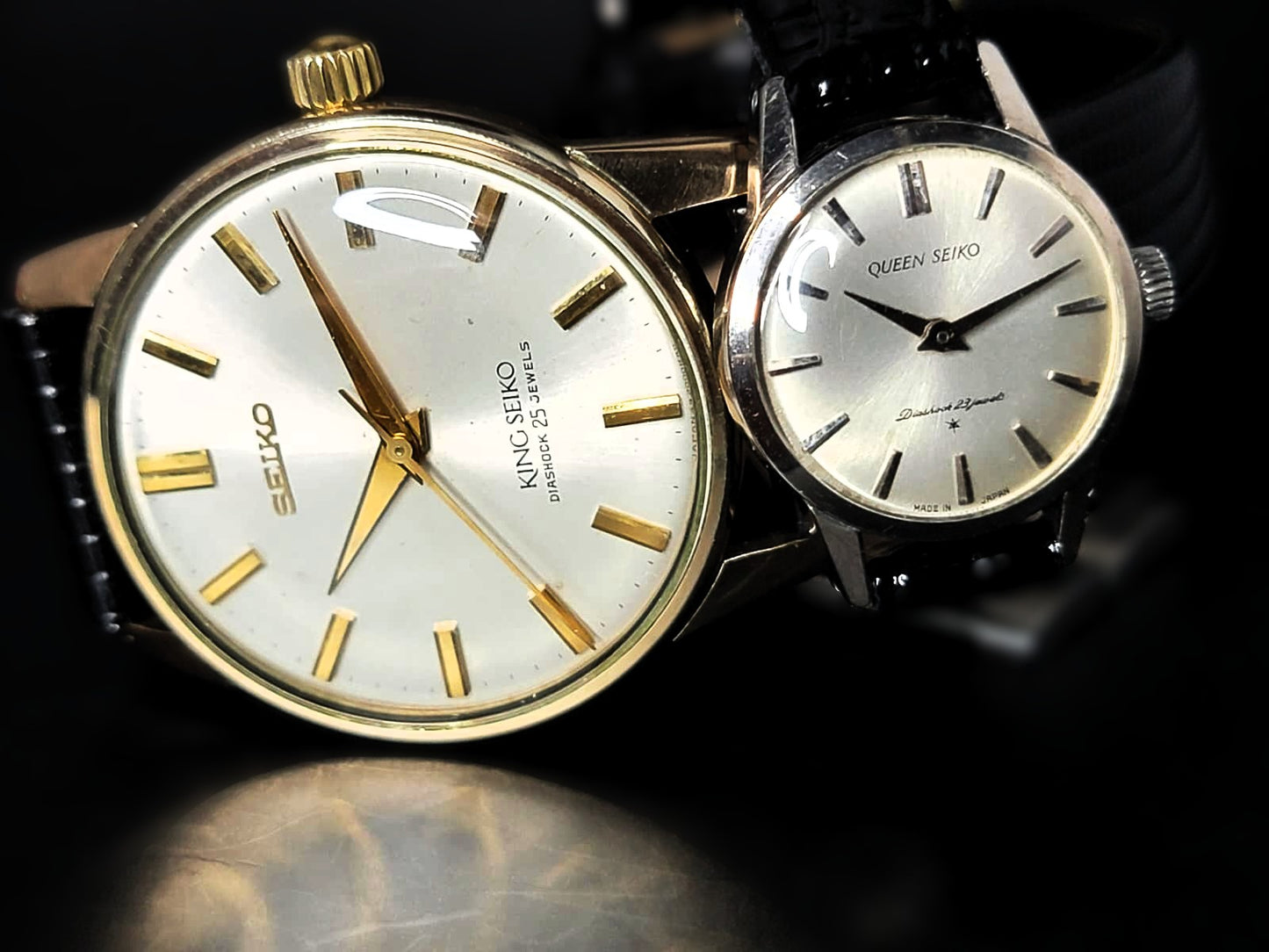 NEAR MINT 1965 King Seiko and Queen Seiko SET from Tokyo's Flagship Store Waco - Seiko Store