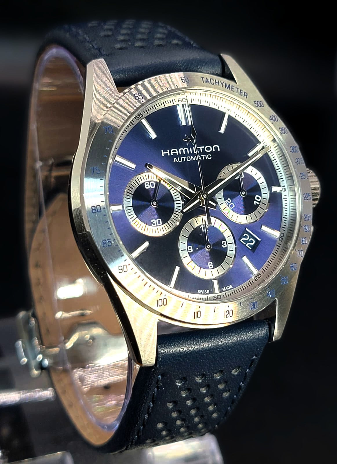 Hamilton Jazzmaster Performer Auto Chrono Blue Dial Watch, 42mm