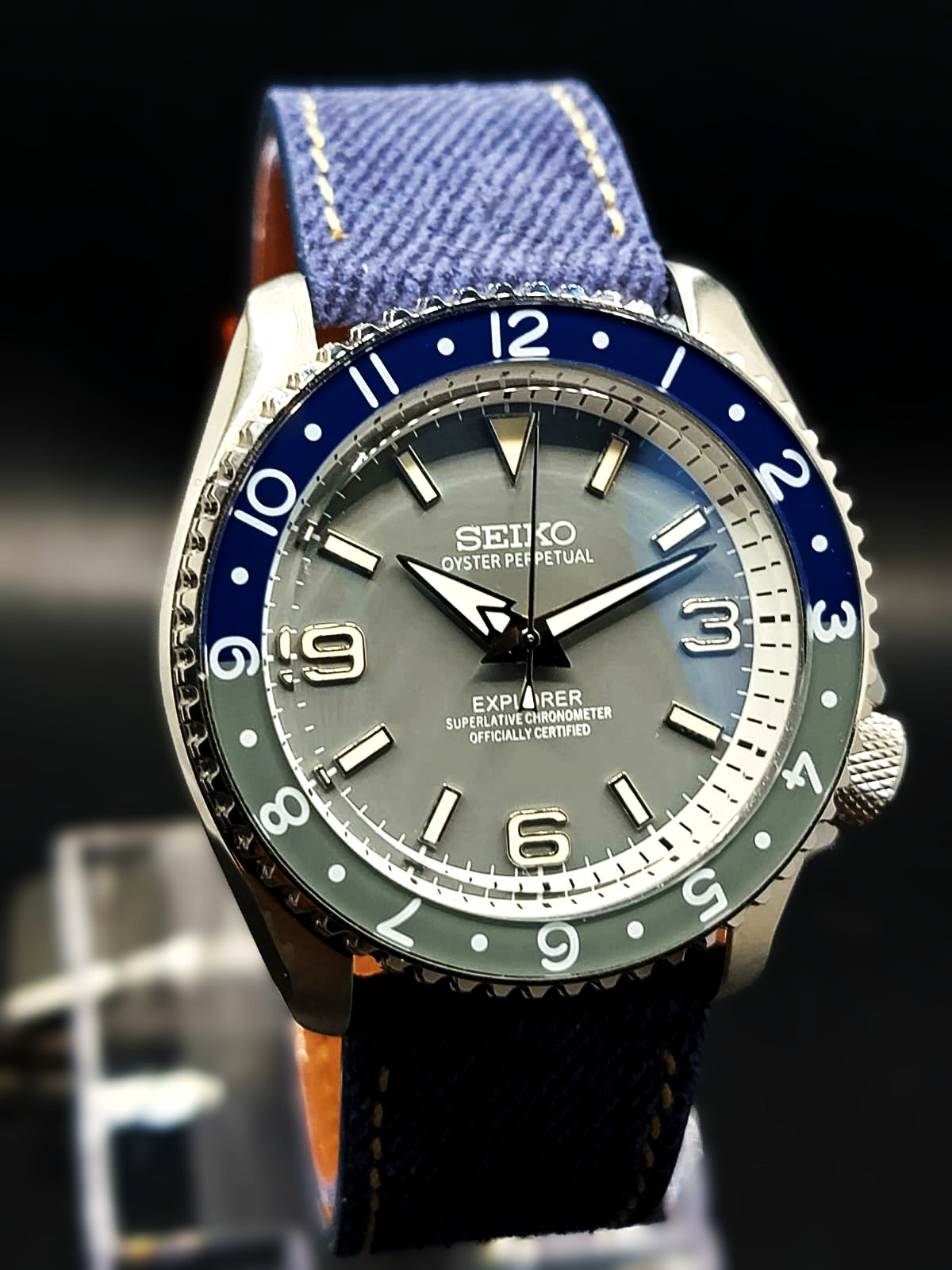 SEIKO MOD BLUE AND GRAY DIAL WITH BLUE JEANS BAND