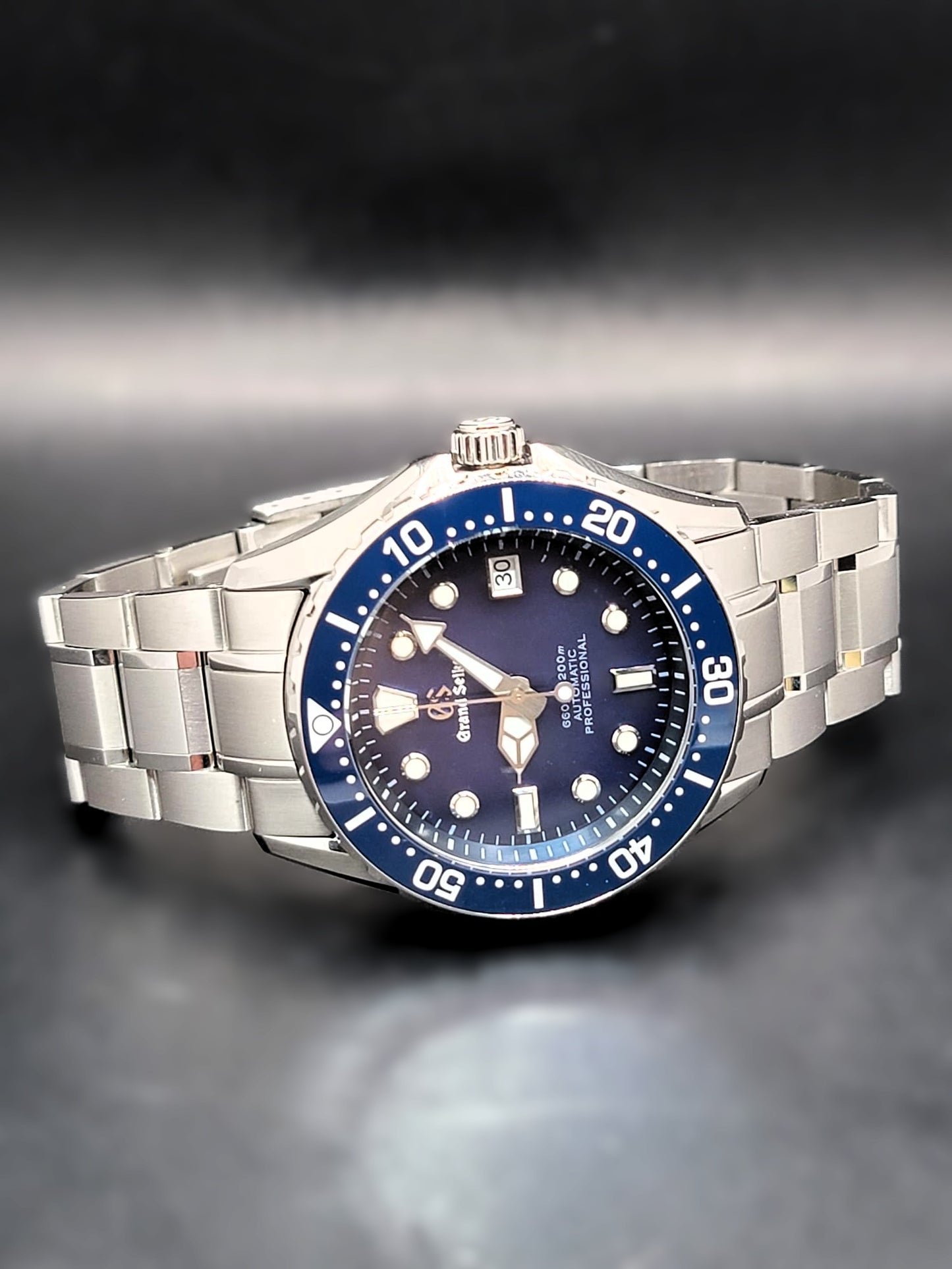 *** BRAND NEW PREMIER CUSTOM MOD 40mm Grand Seiko Sports Collection BLUE MOTHER OF PEARL Mens Watch - NH35