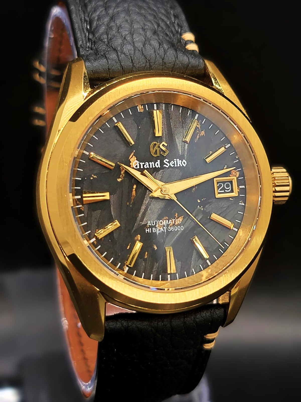 **BRAND NEW PREMIER** CUSTOM MOD 38MM (GRAND SEIKO BLACK & GOLD) HI-DEF TEXTURED DIAL AUTOMATIC NEW **BUILD TO ORDER, SERIOUS INQUIRES ONLY PLEASE**