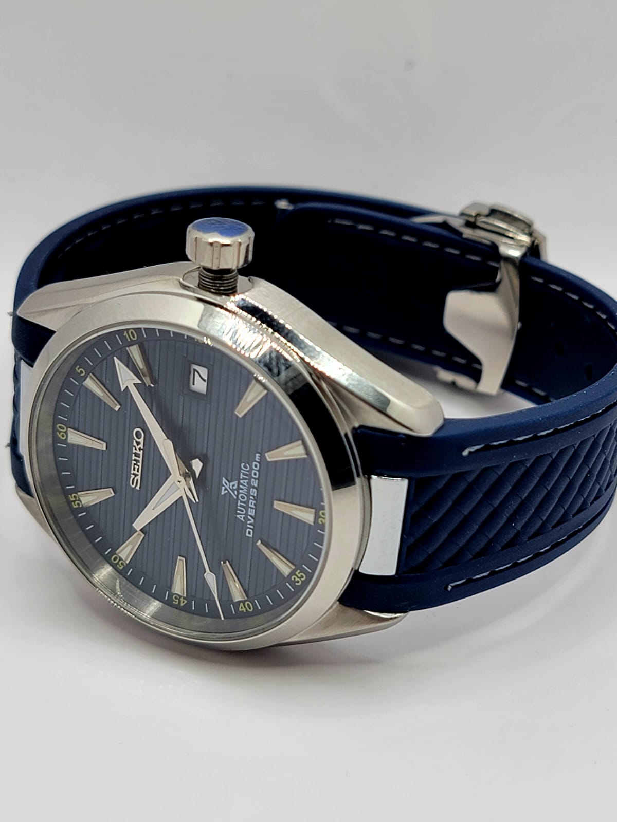 CUSTOM MOD SEAMASTER AQUA TERRA BLUE AUTOMATIC NH35 MOVEMENT NEW