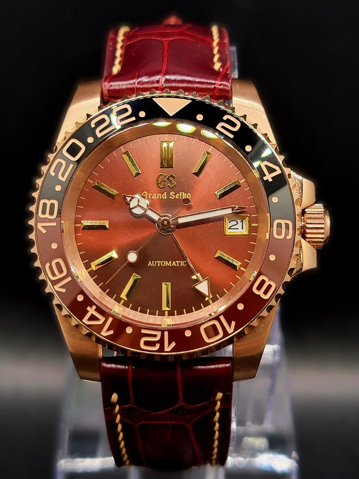 ***BRAND NEW Grand Seiko Rose Gold Men's Premier MOD Watch-Cust Leather- NH34GMT Automatic