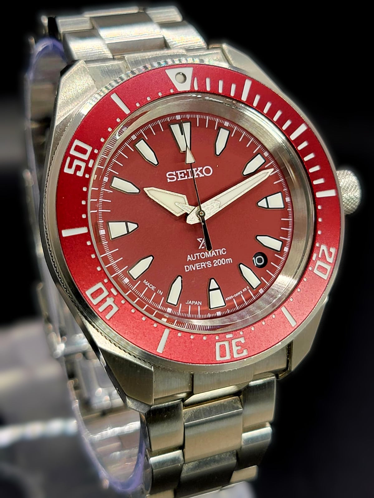 Seiko Samurai Prospex Automatic Diver Watch Red, 41.7mm, SRPL11