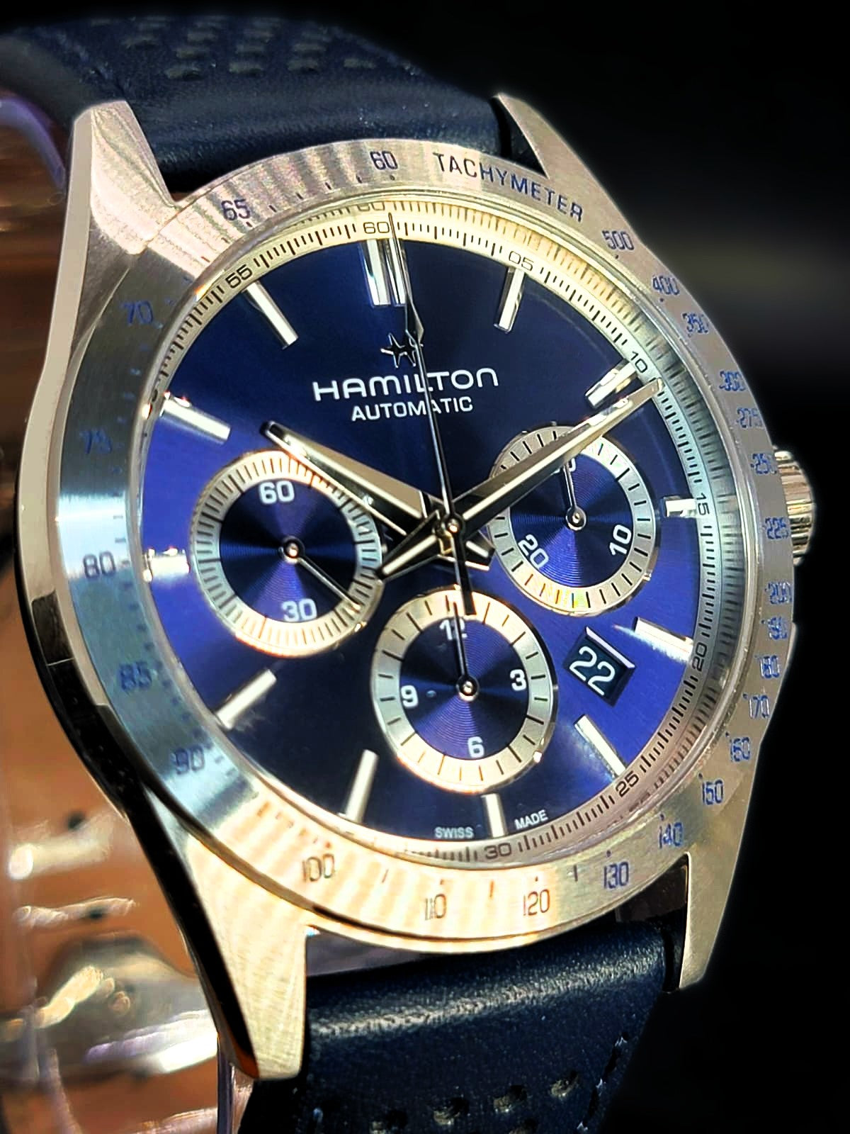 Hamilton Jazzmaster Performer Auto Chrono Blue Dial Watch, 42mm