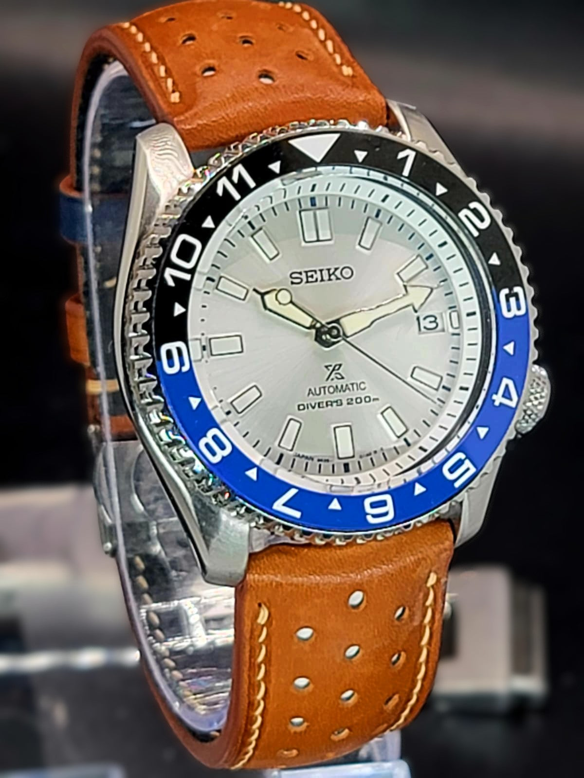 CUSTOM SEIKO MOD - COWBOY ICE - CUSTOM HAND MADE LEATHER