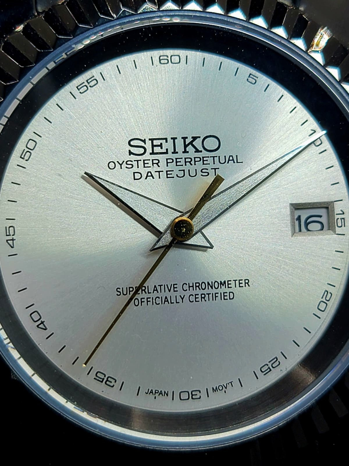Seiko MOD Black Case with Silver Dial