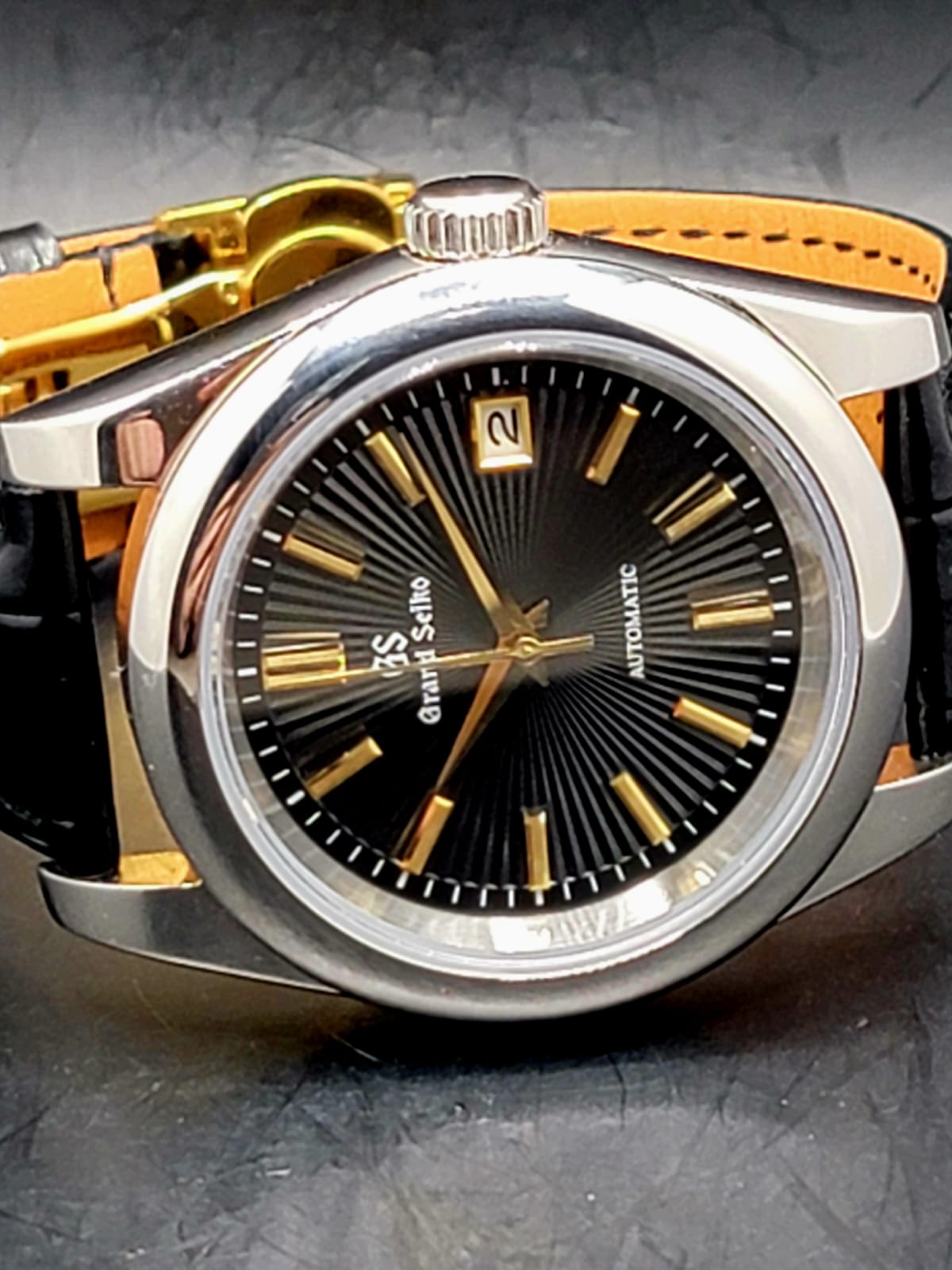 CUSTOM MOD (GRAND SEIKO HERITAGE) BLACK AND GOLD STARBUST DIAL AUTO NH35A MOVEMENT NEW (Copy)