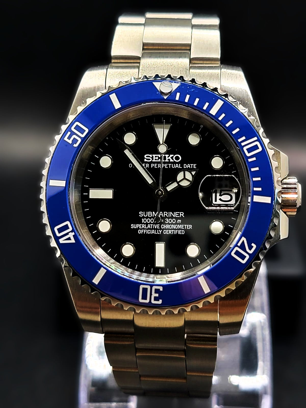 SEIKO MOD BLUEBERRY SUB STYLE SAPPHIRE CRYSTAL AUTOMATIC NH35A MOVEMENT MEN'S WATCH NEW