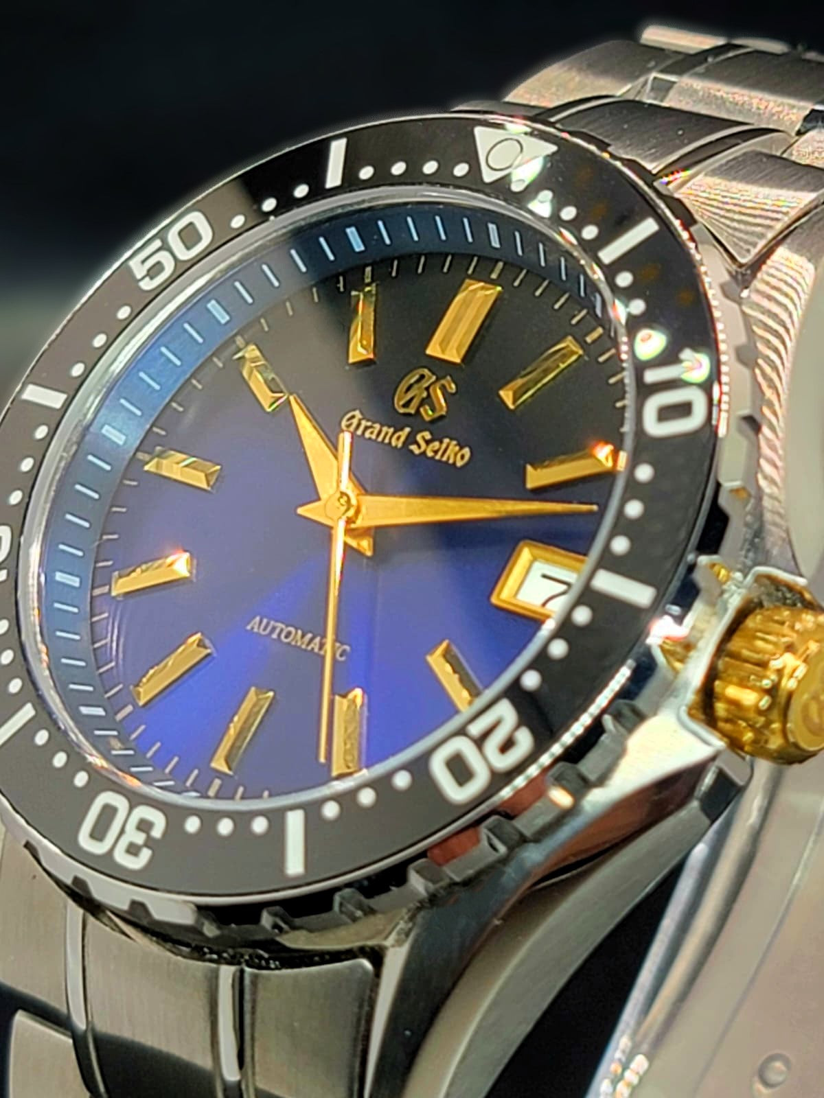 CUSTOM PREMIER MOD GRAND SEIKO - NAVY AND GOLD - NH35 AUTOMATIC